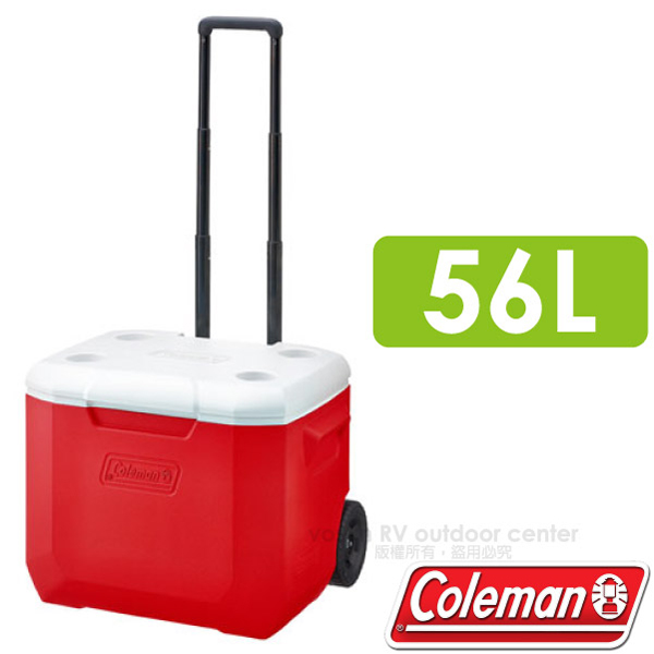【美國 Coleman】美利紅托輪冰箱 56L.高效能行動冰箱.保冷保冰箱.冰筒.冰桶.置物箱.保鮮桶/CM-27864✿30E010